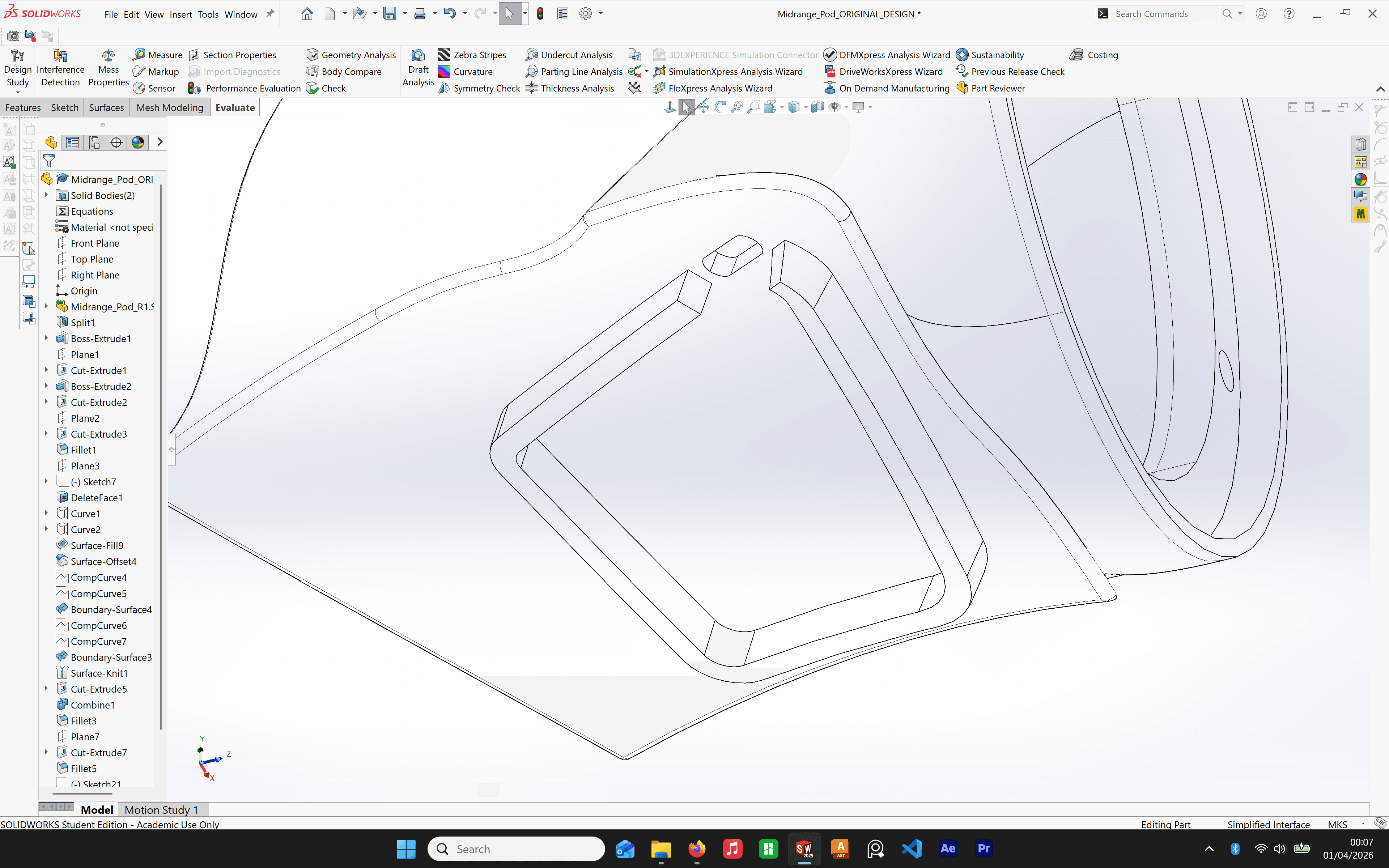 Small slot to allow speaker wire to pass through