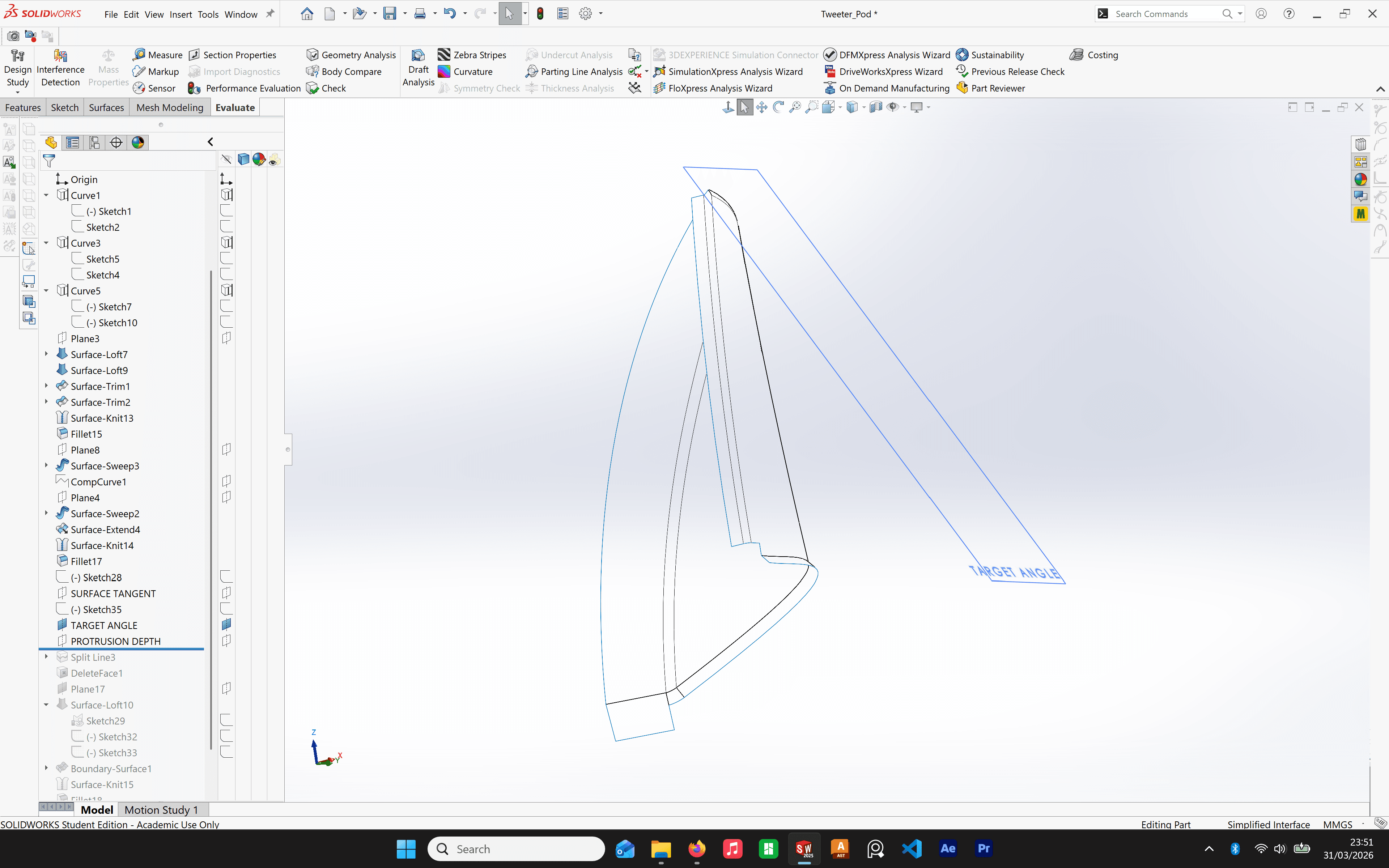 Vertical angle control